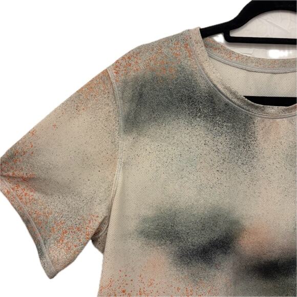 Lululemon High Neck Running and Training Shirt Size 10 Camo Sliver Blue Multi - Picture 2 of 5